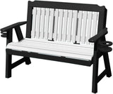 3-Person 5FT Plastic Poly Lumber Wood Cup Holders Bench Amish Craftsmanship Made in USA HDPE with No wood fibers - Photo 1