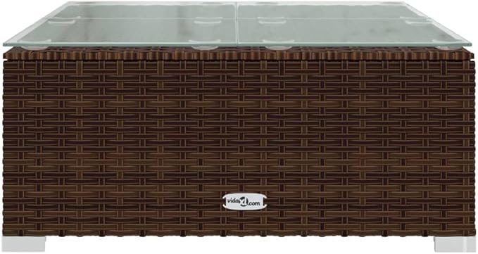 Garden Coffee Table Brown PE Rattan Outdoor Sofa - Photo 3