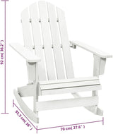 Vintage Wooden Outdoor Rocking Chair White Hardwood Medium Patio Rocking Chair for Balcony Porch Relaxation Durable - Photo 2