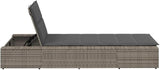 Single Grey PE Rattan Outdoor Chaise Lounge with 3-Position Adjustable Cushioned Backrest - Photo 7
