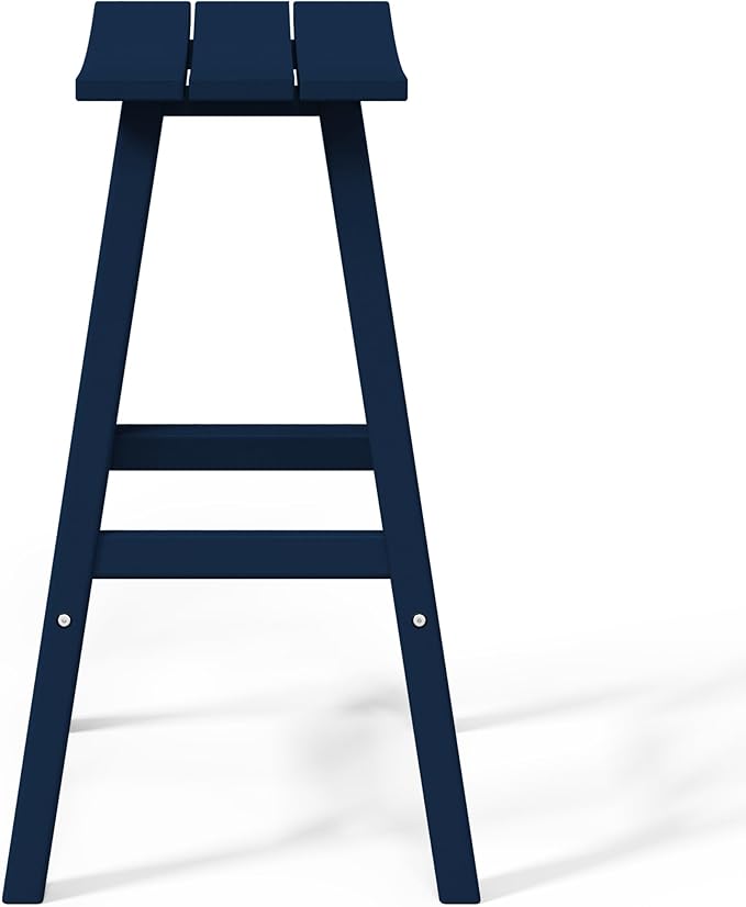 WestinTrends Malibu Malibu 29 Inch High Backless Seat Bar Stools (Set of 3), Navy Blue