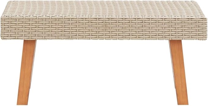 Classic, Simple, PracticalFashion, Trend, Garden Coffee Table Poly Rattan Outdoor Terrace Side Sofa,Patio Coffee Table Poly Rattan Beige