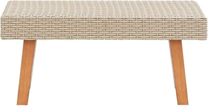 Classic, Simple, PracticalFashion, Trend, Garden Coffee Table Poly Rattan Outdoor Terrace Side Sofa,Patio Coffee Table Poly Rattan Beige