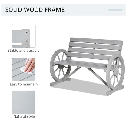 Porch Patio Bench, Outdoor Bench Chair, 41.5" L Porch Patio Bench, Outdoor Garden Bench Patio Park Bench Patio Seating Sturdy Patio Bench Porch Bench Furniture Chair Seat for Outside, Fir Wood -Gray