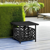 Yaheetech Outdoor Side Table with Umbrella Hole - Photo 5