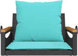 Patio Swing Bench Black Outdoor Garden Seating with Plush Cushions Weather Resistant Materials Compact Design for - Photo 5