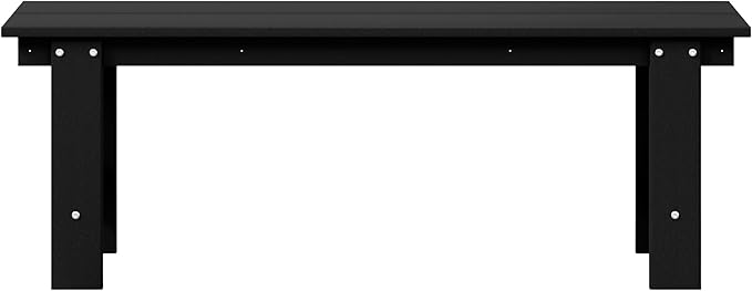 WestinTrends Ashore Outdoor HDPE 48" Modern Backless Patio Bench, Black