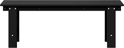 WestinTrends Ashore Outdoor HDPE 48" Modern Backless Patio Bench, Black
