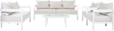 Merax 5 Piece Patio Outdoor Furniture Set, All-Weather Curved Aluminum 3-Seater Sofa Bed, Loveseat Sofa - Photo 5