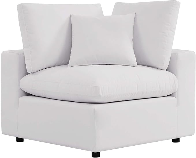 Modway Commix Overstuffed Outdoor Patio Corner Chair in White - Photo 1