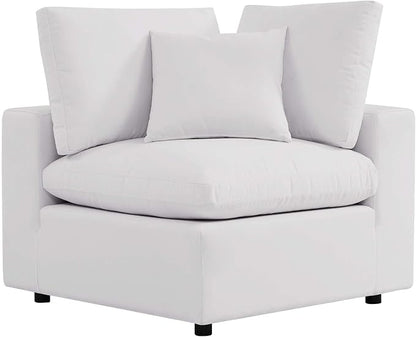 Modway Commix Overstuffed Outdoor Patio Corner Chair in White