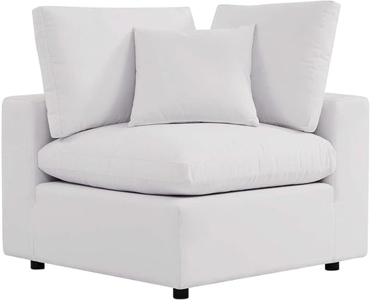 Modway Commix Overstuffed Outdoor Patio Corner Chair in White
