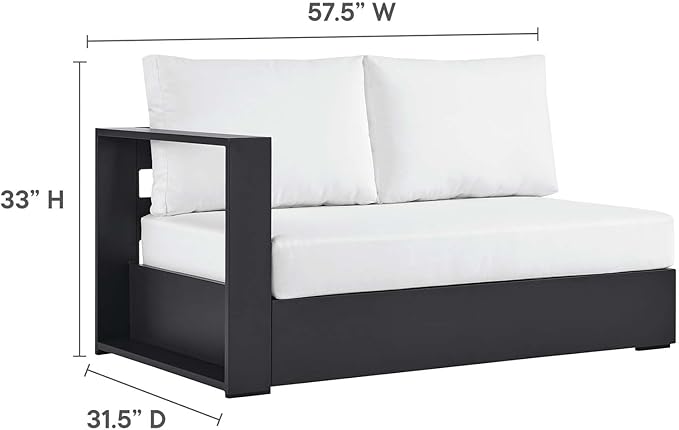Modway Tahoe Aluminum 3-Piece Outdoor Patio Furniture Gray White - Photo 2