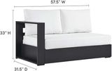 Modway Tahoe Aluminum 3-Piece Outdoor Patio Furniture Gray White - Photo 2