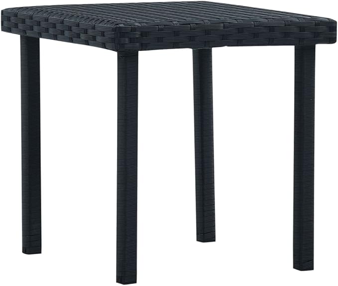 Compact Garden Side Table, Square Patio Tea Table with Powder-Coated Steel Frame - Photo 1