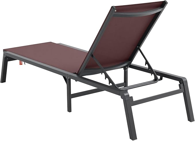 VEVOR 2 Pcs Chaise Lounge Chairs Outdoor, Aluminum Patio Lounge Chair with Adjustable 5-Position - Photo 10