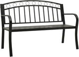 Patio Bench with a Table, Outdoor Garden Benches, Chairs with Armrests for Park, Yard, Porch, Lawn, Balcony, Backyard - Photo 3