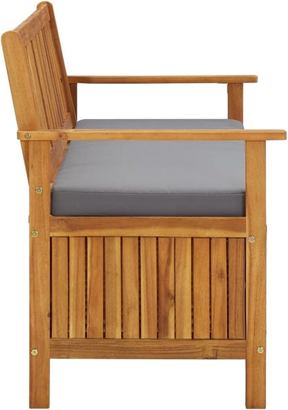 Patio Storage Bench,Park Wooden Bench,Garden Bench,Balcony Bench,Outdoor Furniture,Picnic Bench, for The Front Porch,Deck, Balcony or Backyard,47.2" Solid Acacia Wood