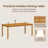 vidaXL Patio Dining Table - 70.9"x35.4"x29.5" Solid Acacia Wood - Rectangular Outdoor Garden Furniture - Photo 6