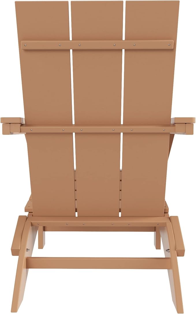 WestinTrends Ashore Modern Outdoor Folding Adirondack Chair (Set of 2), Teak