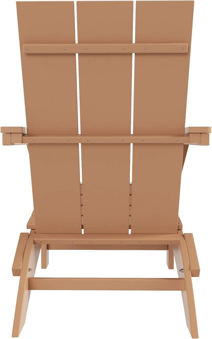 WestinTrends Ashore Modern Outdoor Folding Adirondack Chair (Set of 4), Teak