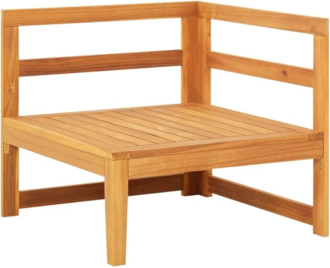 2 Piece Patio Lounge Set with Cream White Cushions Acacia Wood Outdoor Chairs Furniture Outdoor Patio Furniture Set - Photo 6