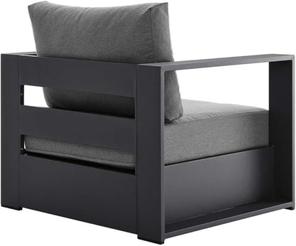 Modway Tahoe Aluminum Outdoor Patio Armchair in Gray Charcoal