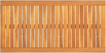 Solid Acacia Wood Coffee Table 39.4"x19.7"x13" Weather-Resistant Outdoor Patio Furniture for Garden Deck Poolside with Slatted Tabletop