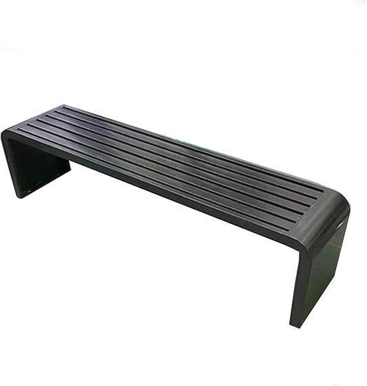 Metal Outdoor Garden Bench, Backless Bench for Park, Backless Couch, Furniture Seating, Patio Bench Chair, 2-3 People, Ideal for Lawn and Indoors(Black,150cm/59.1in)