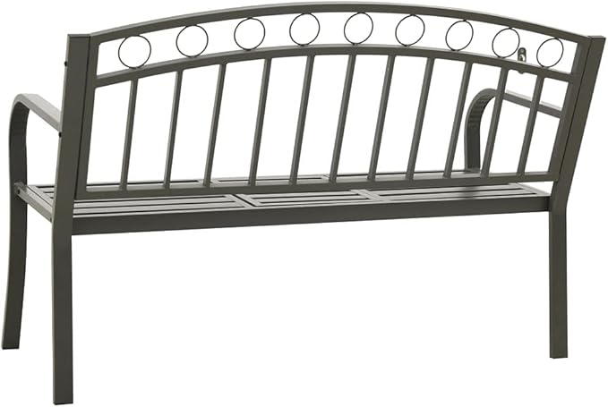 Garden Bench Outdoor Bench Patio Bench Cushions for Outdoor, Park, Yard, Entryway, Iron Metal Frame Furniture - Photo 6