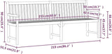 86.2 in Brown Large Acacia Wood Garden Bench for Patio, Rustic Outdoor Seating 3 Person, Oiled Weather Resistant - Photo 2