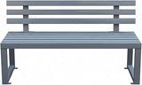 39.4" Garden Bench with backrest, Metal Bench Outdoor, Ground-Mountable, Securable Outdoor Benches, Garden & Park - Photo 1