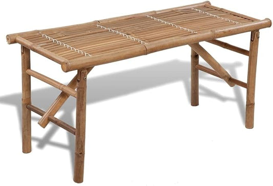 Folding Bench,Patio Bench,Park Benches,Yard Bench,Bench for Front Porch,for Patio, Deck, Balcony,Backyard,Outdoor,Garden, Lawn,Yard,Park, Porch, Path, 46.5" Bamboo