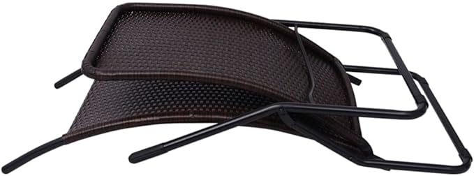 Folding Brown Poly Rattan Sun Lounger 57.9 x 24 x 37.4 in, Powder-Coated Steel Frame, UV-Resistant Outdoor Chaise Lounge for Patio, Garden, Balcony and Poolside Relaxation