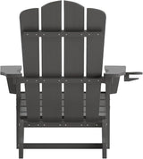 Flash Furniture Newport Adirondack Chairs with Cup Holders, Weather Resistant Poly Resin Adirondack Chairs, Set of 2 - Photo 6