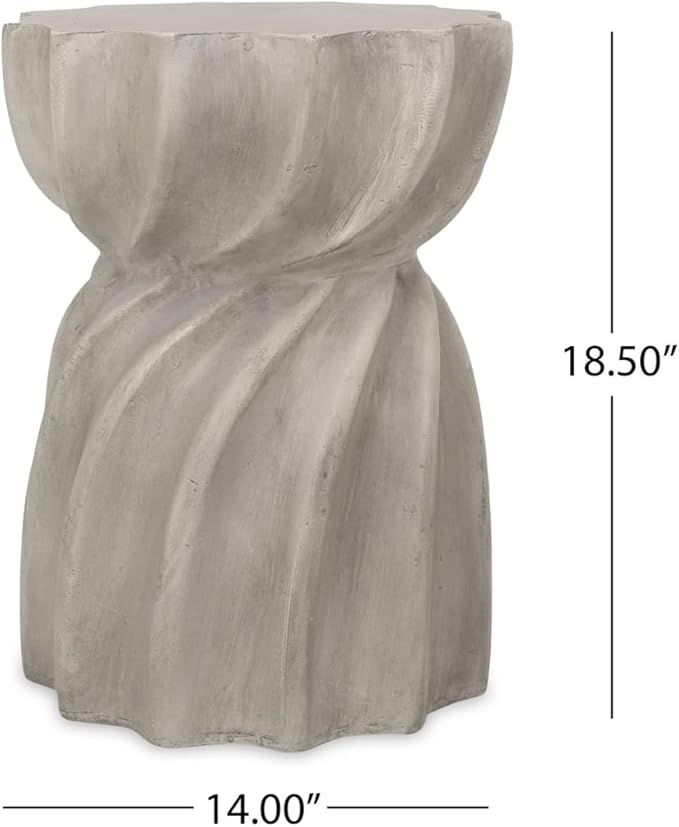 Richie Indoor Contemporary Lightweight Concrete Accent Side Table - Photo 3