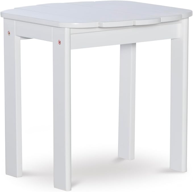 Linon Adirondack, White End Table, 18.5"D x 18.11"W x 18.11"H
