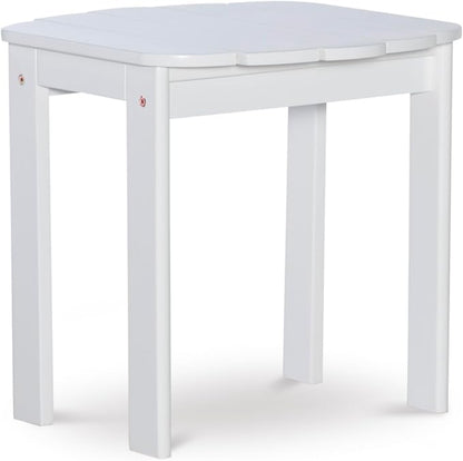 Linon Adirondack, White End Table, 18.5"D x 18.11"W x 18.11"H