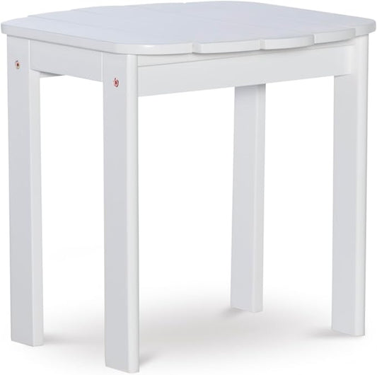 Linon Adirondack, White End Table, 18.5"D x 18.11"W x 18.11"H