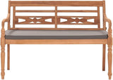 Garden Bench Deck Bench Batavia Bench with Dark Gray Cushion 47.2" Solid Teak Wood - Photo 3