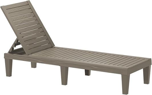 Patio Lounge Chair,Resin Outdoor Chaise Lounge with Waterproof Design & Lightweight Frame,Premium Outdoor Lounge Chairs for Backyard, Poolside, Garden
