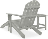 Patio Furniture Set with Ottoman and Table Solid Fir Wood Gray Outdoor Adirondack Chair for Garden Balcony Porch - Photo 4