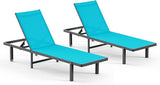 Aluminum Outdoor Lounge Chairs Set of 2 - Photo 8