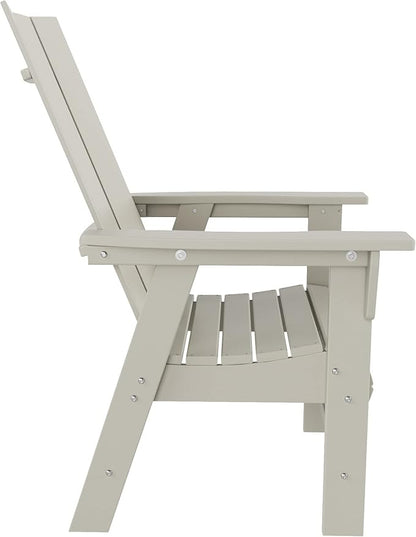 WO WESTIN OUTDOOR HDPE Shoreside Modern Curveback Adirondack Dining Chair,Sand
