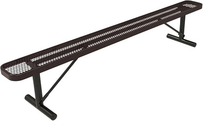 COATEDOUTDOORFURNITURE Coated Outdoor Furniture Heavy-Duty Portable Outdoor Bench Thermoplastic Coated, Expanded Metal, Commercial-Grade Seating, Made in America (Portable Without Back, 8 Ft, Brown)