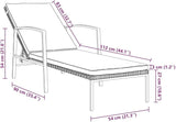 Sun Lounger with Cushions, Adjustable Backrest Outdoor Chaise Lounge for Patio Poolside - Photo 2