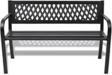 Patio Garden Bench Outdoor Park Benches,Lawn, Porch, Patio,Garden Bench 46.5" Steel Black - Photo 3