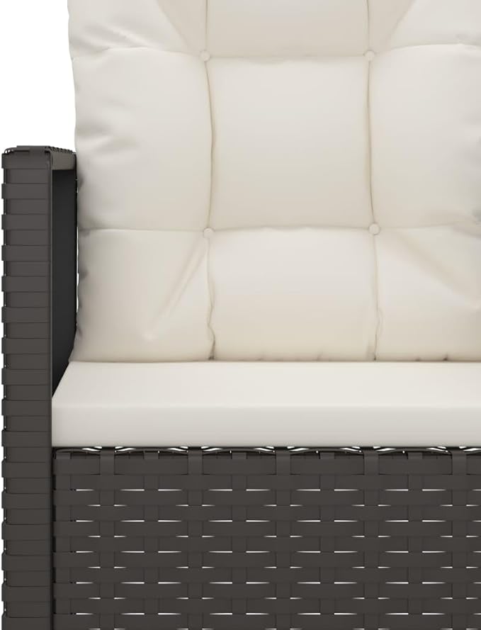 Patio Bench with Cushions Gray 41.3" Poly Rattan Outdoor Benches Garden Benches Outdoor Bench for Park Garden Patio and - Photo 8