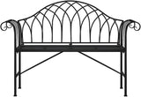 2-Seater Garden Bench Black Steel Patio Bench Durable Practical for Outdoor Area and Garden Setting - Photo 4