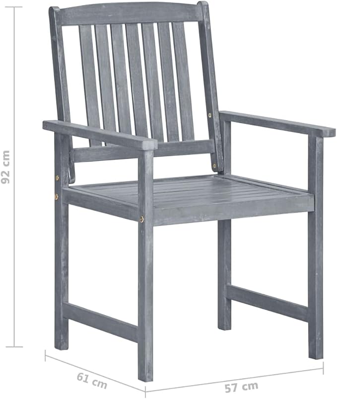 Outdoor Rocking Chairs,Camping Chairs Rocking,Outside Furniture,Balcony Furniture Set,Patio Chairs 6 pcs Solid Acacia Wood Gray